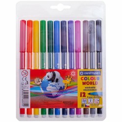 Фломастеры 12цв. Centropen 7550/12 "Colour World" трехгранные смываемые Р214284/Ф058547
