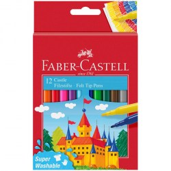 Фломастеры 12цв. Faber-Castell Замок смываемые картон 554201