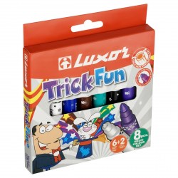 Фломастеры 12цв. Luxor 6180TF/8 BOX "Trick Fun" утолщенные, смываемые 361673