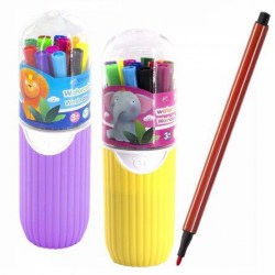 Фломастеры 12цв. Yalong YL221817-12 "Слоник" пластиковый тубус