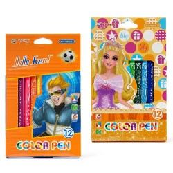 Фломастеры 12цв. YL875093-12 "Мультики" двухсторонние, смываемые