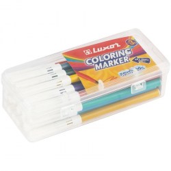 Фломастеры 24цв. Luxor Coloring 6101/24TUB смываемые пенал 233888