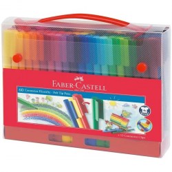 Фломастеры 60цв. Faber-Castell Connector смываемые соедин колпачки 155560