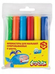 Фломастеры  6цв. Каляка-Маляка ФСКМ06 утолщенные, суперсмываемые для малышей 105050