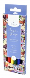 Фломастеры  6цв. Lorex LXFPEG6-CK "ERGO-GRIP COCKTAIL KITTENS" трехгранные 209837