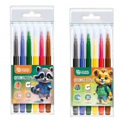 Фломастеры  6цв. Schoolformat ФЛ06-ЯЗВ "ЯРКИЕ ЗВЕРЯТА" 256788