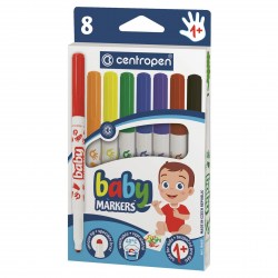 Фломастеры  8цв. Centropen 5 8660 0801 "Baby markers" утолщенные, смываемые 357710