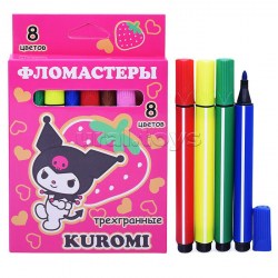 Фломастеры  8цв. Centrum 75601 "Куроми" треугольные, карт упак 