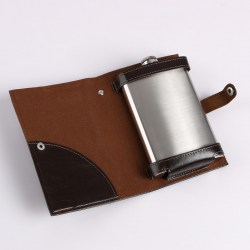 Фляжка 2642778 д/алкоголя 300мл "Герб" нерж сталь, чехол 