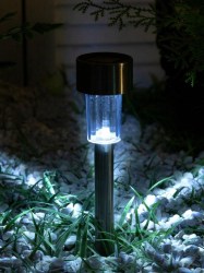 Фонарь садовый на солнечной батарее "Цилиндр" 30см д.4,5см LED белый металл 2997285