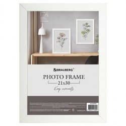 Фоторамка Brauberg 391370 21*30см "Idea" МДФ Фоторамка с небьющимся стеклом, белая