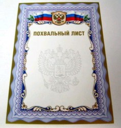 Грамота Феникс 22565 "Похвальный лист" бронза