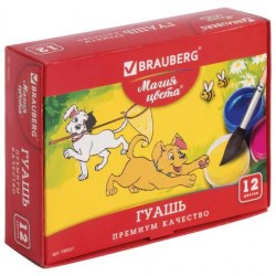 Гуашь 12цв. Brauberg 190557 "Магия цвета" 20мл