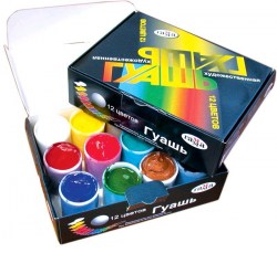 Гуашь 12цв. Гамма 221004 "Модерн" художественная 40мл к/кор 001403