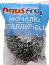 Губка д/посуды металлическая спираль Haus Frau 20г  1шт  АК20-1