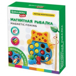 Игра настольная Brauberg 665246 "Магнитная рыбалка. Кот" 