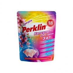 Капсулы авт. 55шт Perklin 609782 д/стирки "Сакура" 1 бункер, 3в1 с кондицион.