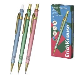 Карандаш авт. 0,5мм ErichKrause 62780 Paint Pointer Gold, с ластиком, ассорти