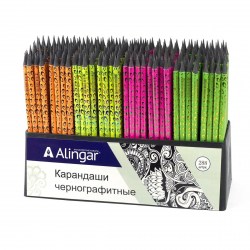 Карандаш ч/г  Alingar AL7128 HB с ластиком, круглый, дерево, рисунок капля 