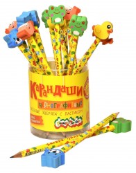 Карандаш ч/г Каляка-Маляка" КЧВЛКМ с ластиком, НВ шестигранный 240750