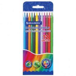 Карандаши 12цв. Brauberg 182067 ПВХ бокс, шестигранные
