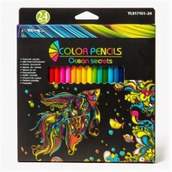 Карандаши 12цв. Yalong YL817151-24 "Секреты океана" грифель 3,0мм, трехгранные, деревянные