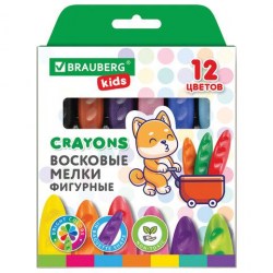 Карандаши восковые 12цв. Brauberg Kids 273093 "Батоны" фигурные