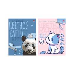 Картон цветной А4 10л. 10цв. Альт 11-510-304 "Мультики" немелованный, 2 вида