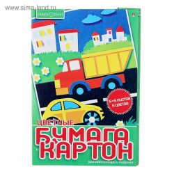 Картон цветной А4 10л. 5цв + бумага Альт 11-410-247 "Хобби Тайм" 
