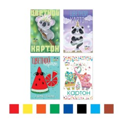 Картон цветной А4 16л. 8цв. Альт 82700 "Мультики" ассорти 