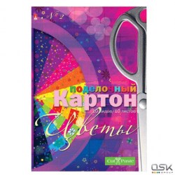 Картон цветной А4  5л. 11-410-73 "Цветы" Набор №2 /Альт/