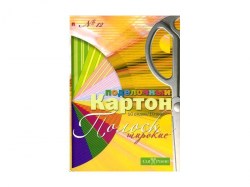 Картон цветной А4  5л. 11-410-84 "Полоски широкие" Набор №12 /Альт/
