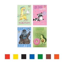 Картон цветной А4  7л. 7цв. Альт 11-407-126 "Мультики" ассорти