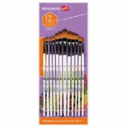 Кисти набор Brauberg KIDS 201051 /12шт/ (синтетика овальные №3,4(2),6,7(2),8(2),9(2),10,11) 