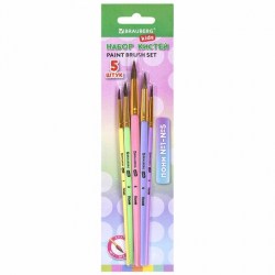 Кисти набор Brauberg KIDS 201072 /5шт/ (пони круглые №1,2,3,4,5) 