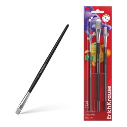 Кисти набор ErichKrause 61859 "Jolly Friends" щетина /3шт/ для гуаши и акварели