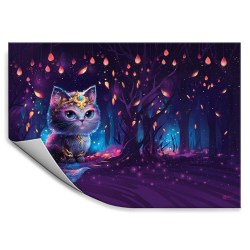 Клеенка для уроков труда Феникс 66032 "Волшебный кот" 50*70см голубой, фиолетовый