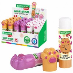Клей-карандаш  9г Brauberg Kids 271981 "Лапки" Cat Paw 