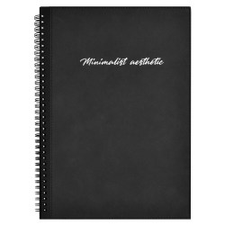 Книжка записная А4 Феникс 67692 НУБУК черная, кожзам, 96л. клетка