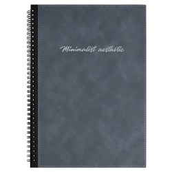 Книжка записная А4 Феникс 70703 НУБУК серая, кожзам, 96л. клетка