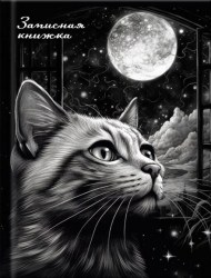 Книжка записная А6 Альфа-Тренд 410086 "Котолуна" клетка, 64л, 7БЦ