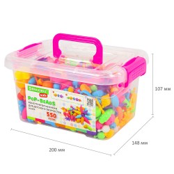 Конструктор пластиковый Brauberg Kids 664698 "POP-BEADS" 550 бусин (браслеты, кольца)