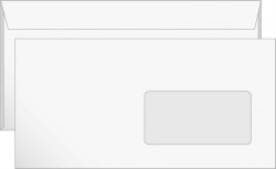 Конверт Е65 ЕВРО DL 110*220мм б/п с правым окном силик/лента стрип 1106/1101/70203