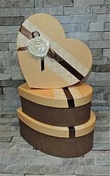 Коробка подарочная МШ K-1384/234 Сердце, бежевая 32*26*11см