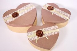 Коробка подарочная МШ K-1385/234 Сердце, коричневая 28*22*9см