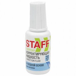 Корректирующая жидкость Staff 220835 "EVERYDAY" 20мл, водная основа, с кисточкой 