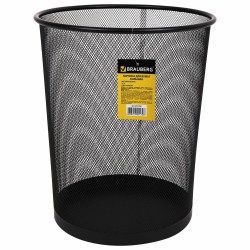 Корзина д/бумаг Brauberg 231956 "Germanium" сетчатая черная, металл. круглая 20л. 