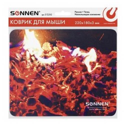 Коврик для мыши SONNEN FIRE резина+ткань 220х180х3мм 513292
