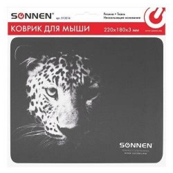 Коврик для мыши SONNEN LEOPARD резина+ткань 220х180х3мм 513314