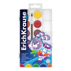 Краски 12цв. б/к ErichKrause 61363 Kids Space Animals медовые, с УФ защитой яркости